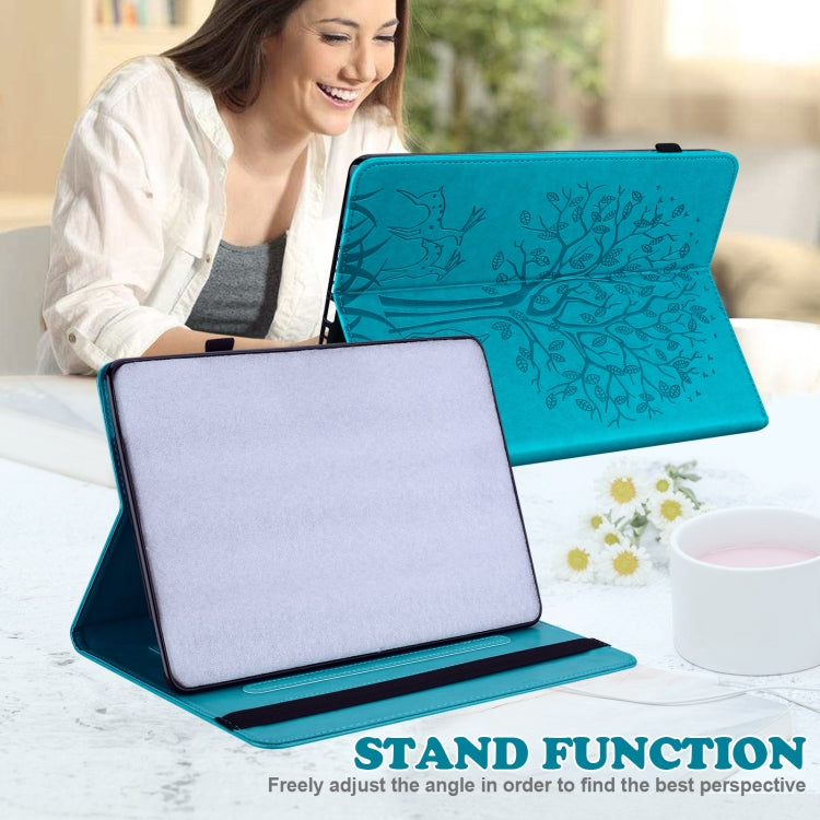 For Lenovo Tab M11 / Xiaoxin Pad 11 2024 Tree & Deer Embossed Leather Tablet Case(Blue) - Lenovo by PMC Jewellery | Online Shopping South Africa | PMC Jewellery | Buy Now Pay Later Mobicred