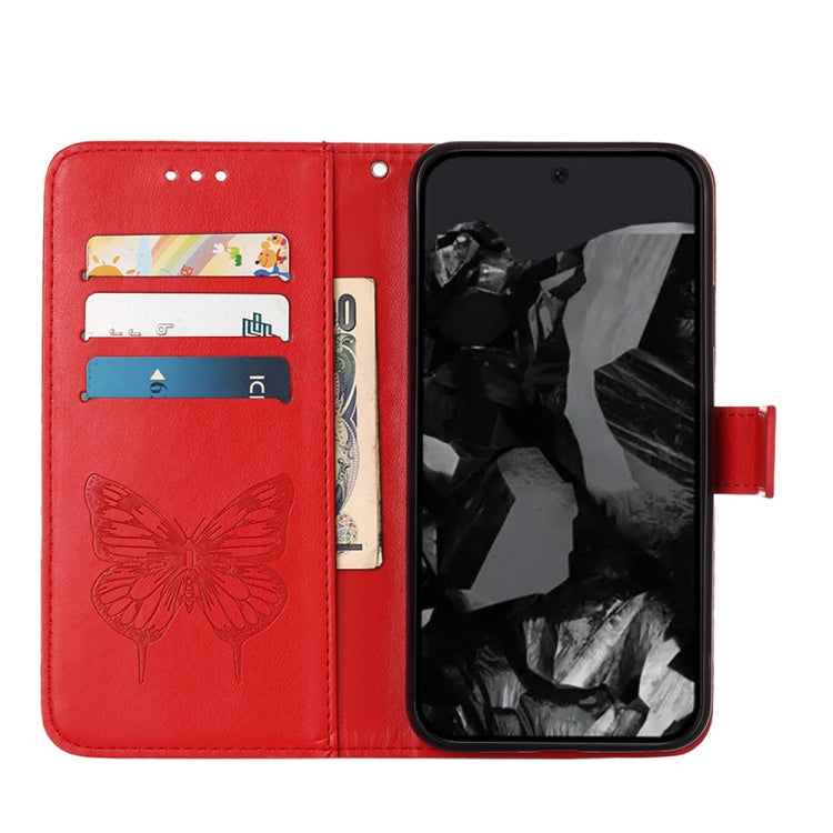 For Google Pixel 9 Pro Embossed Butterfly Leather Phone Case(Red) - Google Cases by PMC Jewellery | Online Shopping South Africa | PMC Jewellery | Buy Now Pay Later Mobicred