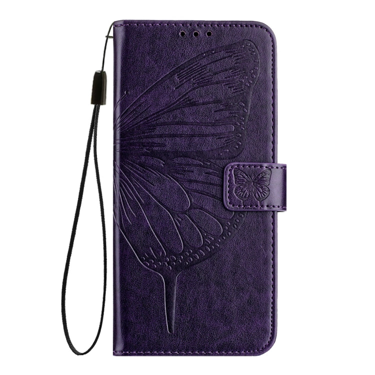 For Google Pixel 9 Pro XL Embossed Butterfly Leather Phone Case(Dark Purple) - Google Cases by PMC TechLife | Online Shopping South Africa | PMC TechLife | Buy Now Pay Later Mobicred