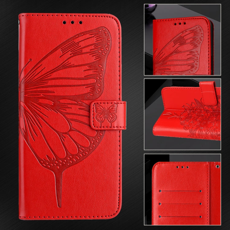 For Google Pixel 9 Pro XL Embossed Butterfly Leather Phone Case(Red) - Google Cases by PMC Jewellery | Online Shopping South Africa | PMC Jewellery | Buy Now Pay Later Mobicred