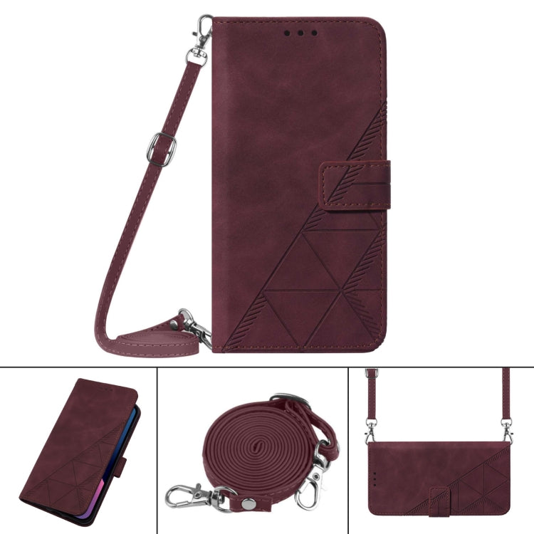 For Google Pixel 9 Pro Crossbody 3D Embossed Flip Leather Phone Case(Wine Red) - Google Cases by PMC Jewellery | Online Shopping South Africa | PMC Jewellery | Buy Now Pay Later Mobicred