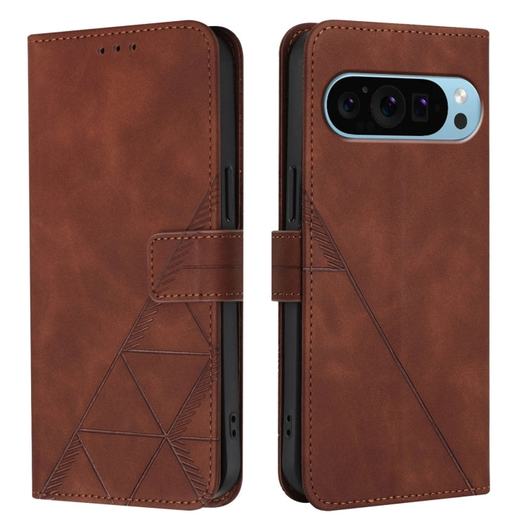 For Google Pixel 9 Pro XL Crossbody 3D Embossed Flip Leather Phone Case(Brown) - free shipping - PMC TechLife - Order now!