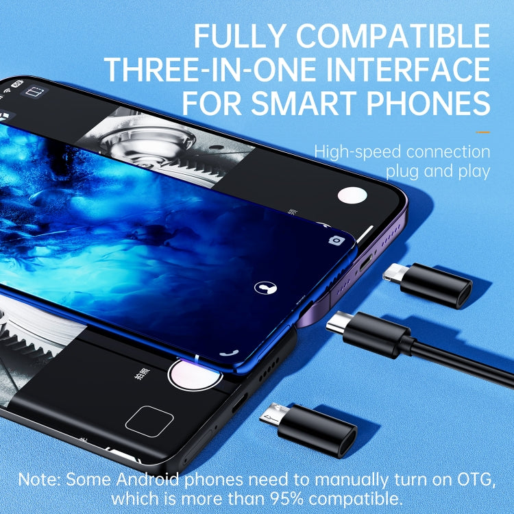 AN112 8mm Double Lenses HD Industry Endoscope Type-C + Micro USB + 8 Pin Connection, Length:2m Soft Tube -  by PMC TechLife | Online Shopping South Africa | PMC TechLife | Buy Now Pay Later Mobicred