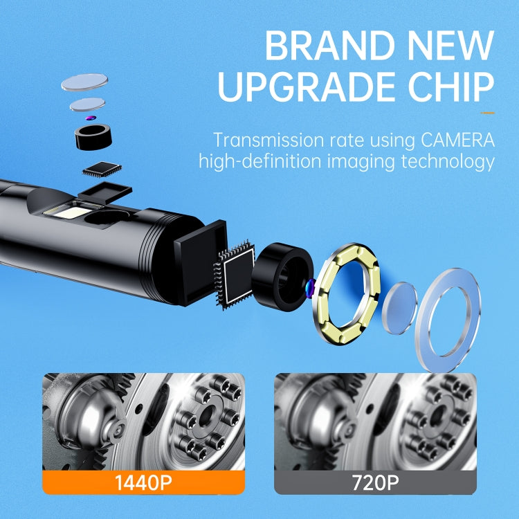 AN112 8mm Double Lenses HD Industry Endoscope Type-C + Micro USB + 8 Pin Connection, Length:1m Hard Tube -  by PMC TechLife | Online Shopping South Africa | PMC TechLife | Buy Now Pay Later Mobicred