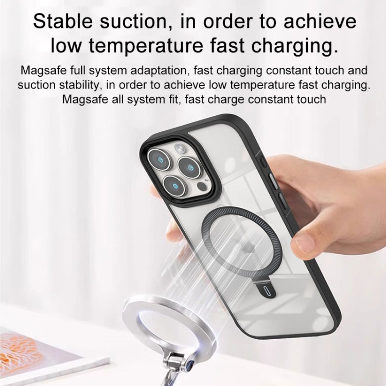 For iPhone 15 Pro Shield Armor MagSafe Holder Phone Case(Blue) - iPhone 15 Pro Cases by PMC TechLife | Online Shopping South Africa | PMC TechLife