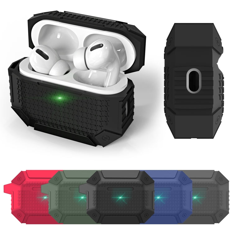 For AirPods Pro Wireless Earphones Shockproof Armor Silicone Protective Case(Blue) - For AirPods Pro by PMC Jewellery | Online Shopping South Africa | PMC Jewellery | Buy Now Pay Later Mobicred