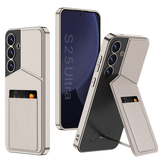 For Samsung Galaxy S25+ 5G GKK Rotor Bracket Recessed Card Bag Full Coverage Phone Case(Grey) - Galaxy S25+ 5G Cases by GKK | Online Shopping South Africa | PMC Jewellery | Buy Now Pay Later Mobicred