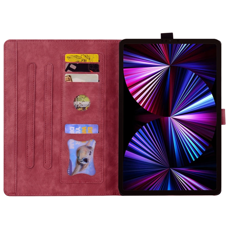 For Honor Pad 9 Cartoon Sakura Cat Embossed Leather Tablet Case(Red) - Honor by PMC TechLife | Online Shopping South Africa | PMC TechLife | Buy Now Pay Later Mobicred