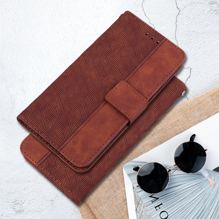 For Google Pixel 9 Pro 5G Geometric Embossed Leather Phone Case(Brown) - Google Cases by PMC TechLife | Online Shopping South Africa | PMC TechLife | Buy Now Pay Later Mobicred
