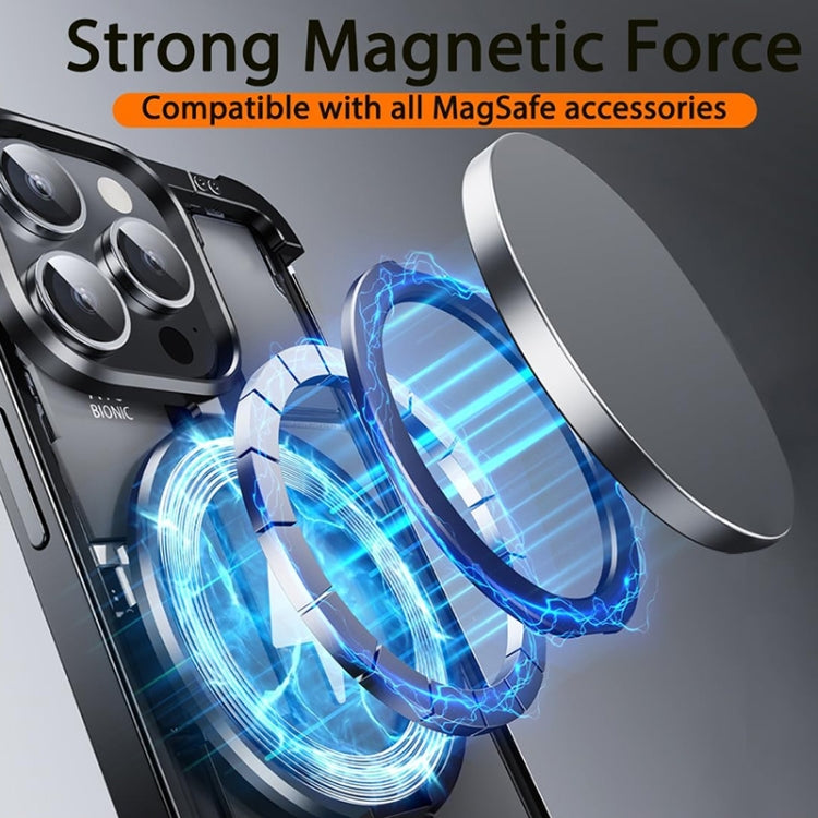 For iPhone 15 Pro MagSafe Magnetic Frameless Holder Phone Case(Black) - iPhone 15 Pro Cases by PMC TechLife | Online Shopping South Africa | PMC TechLife