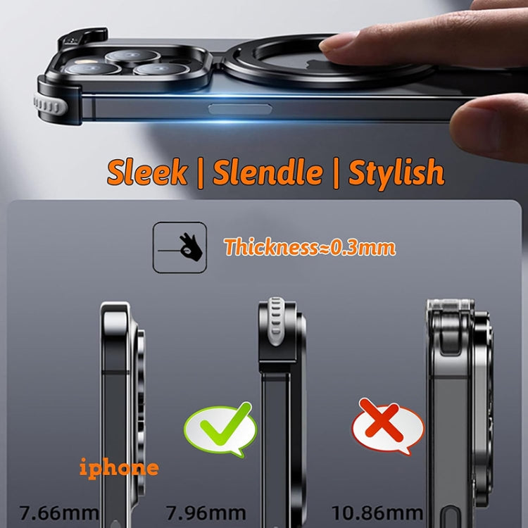 For iPhone 14 Pro MagSafe Magnetic Frameless Holder Phone Case(Black) - iPhone 14 Pro Cases by PMC TechLife | Online Shopping South Africa | PMC TechLife