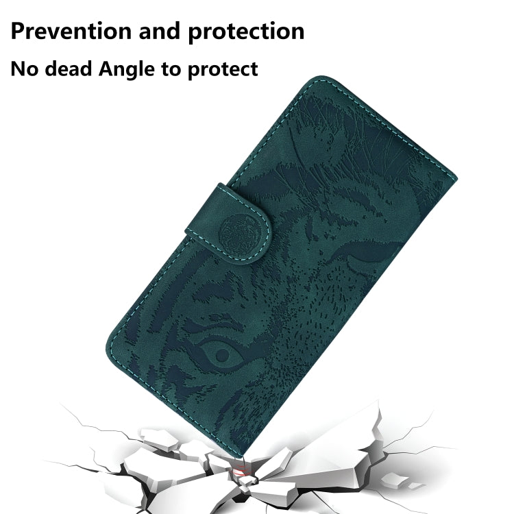 For Google Pixel 9 Tiger Embossing Pattern Flip Leather Phone Case(Green) - Google Cases by PMC Jewellery | Online Shopping South Africa | PMC Jewellery | Buy Now Pay Later Mobicred