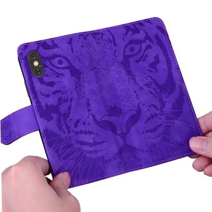 For Google Pixel 9 Tiger Embossing Pattern Flip Leather Phone Case(Purple) - Google Cases by PMC Jewellery | Online Shopping South Africa | PMC Jewellery | Buy Now Pay Later Mobicred