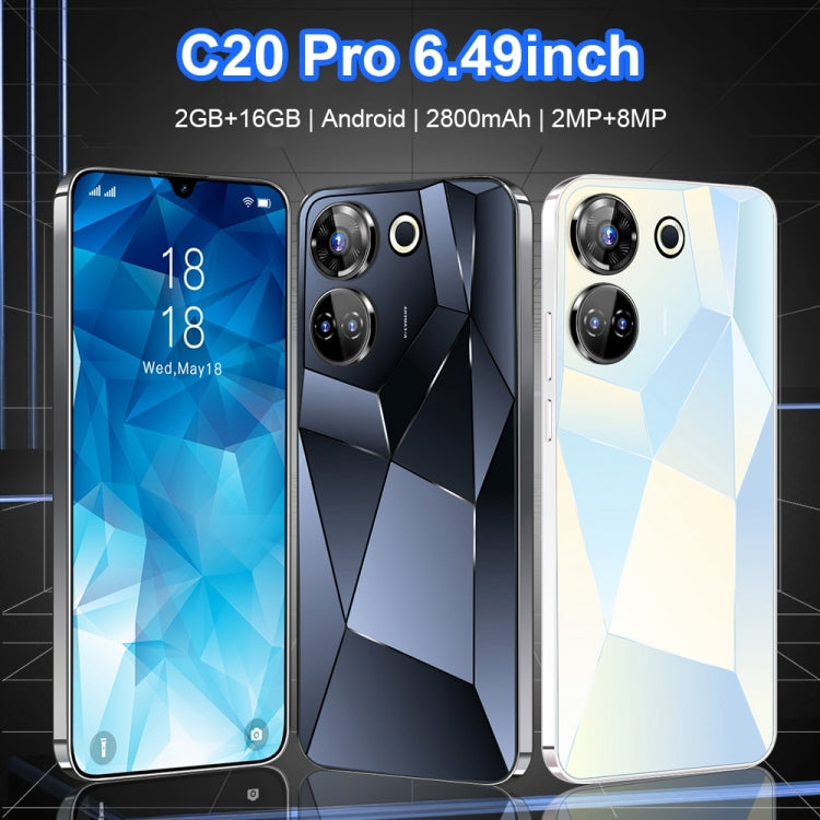 C20 Pro / X19, 2GB+16GB, 6.49 inch Face Identification Android 8.1 MTK6580A Quad Core, Network: 3G, Dual SIM(White) -  by PMC Jewellery | Online Shopping South Africa | PMC Jewellery
