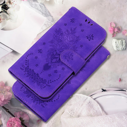 For Google Pixel 9 Pro Butterfly Rose Embossed Leather Phone Case(Purple) - Google Cases by PMC Jewellery | Online Shopping South Africa | PMC Jewellery | Buy Now Pay Later Mobicred