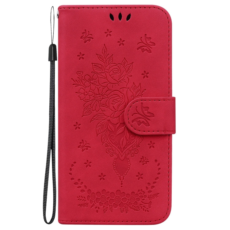 For Google Pixel 9 Pro Butterfly Rose Embossed Leather Phone Case(Red) - Google Cases by PMC Jewellery | Online Shopping South Africa | PMC Jewellery | Buy Now Pay Later Mobicred