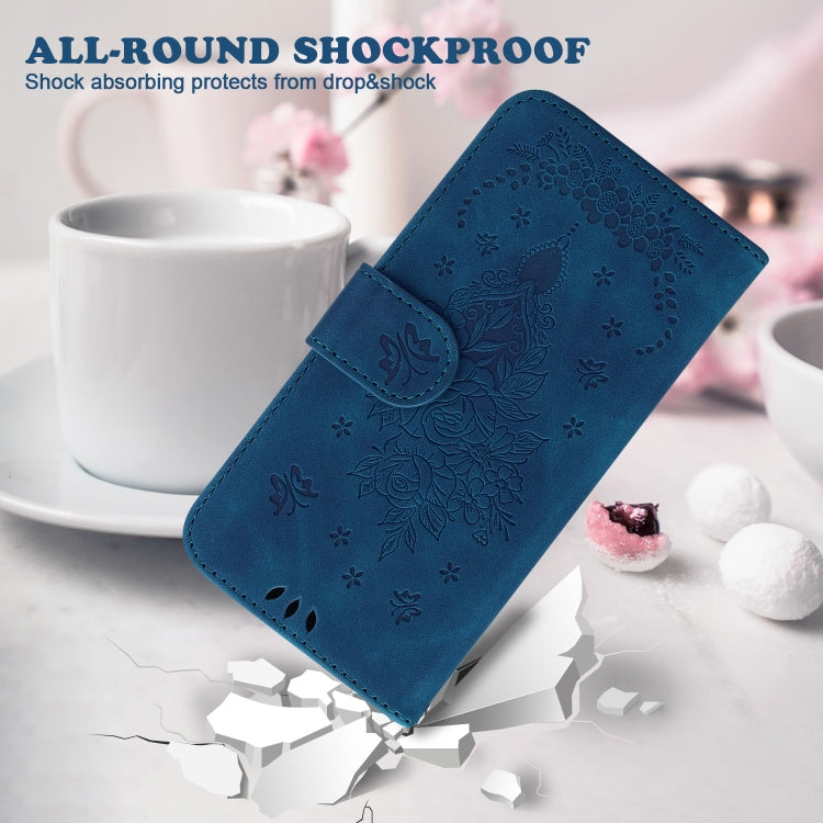 For Google Pixel 9 Butterfly Rose Embossed Leather Phone Case(Blue) - Google Cases by PMC TechLife | Online Shopping South Africa | PMC TechLife | Buy Now Pay Later Mobicred