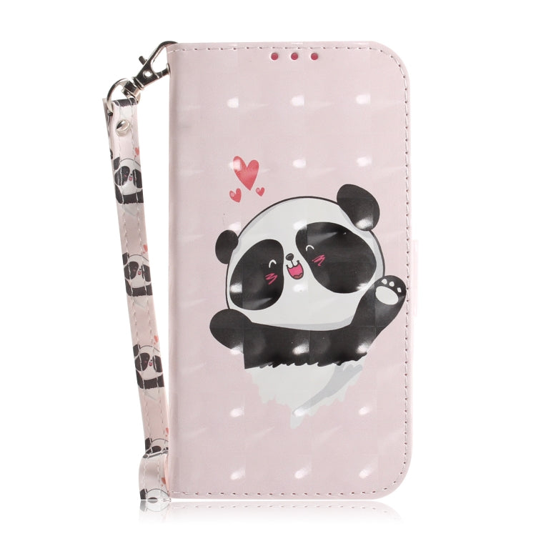 For Google Pixel 9 Pro 3D Colored Horizontal Flip Leather Phone Case(Heart Panda) - Google Cases by PMC Jewellery | Online Shopping South Africa | PMC Jewellery | Buy Now Pay Later Mobicred