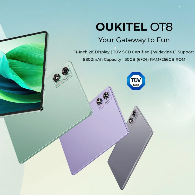 OUKITEL OT8 Tablet PC 11 inch, 6GB+256GB, Android 13 Unisoc Tiger T606 Octa Core, Support Dual SIM 4G Network, EU Plug(Green) - Other by OUKITEL | Online Shopping South Africa | PMC Jewellery | Buy Now Pay Later Mobicred