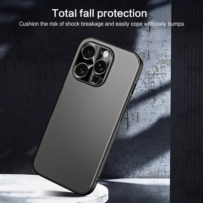 For iPhone 14 Pro R-JUST RJ-61 Electroplating Frosted TPU + PC Phone Case(Silver) - iPhone 14 Pro Cases by R-JUST | Online Shopping South Africa | PMC Jewellery