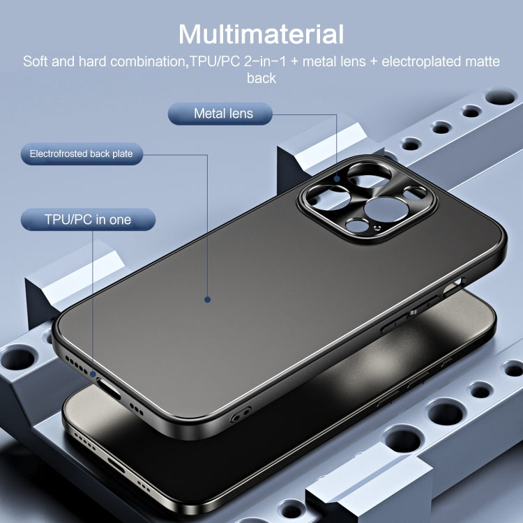 For iPhone 13 Pro R-JUST RJ-61 Electroplating Frosted TPU + PC Phone Case(Grey) - iPhone 13 Pro Cases by R-JUST | Online Shopping South Africa | PMC TechLife