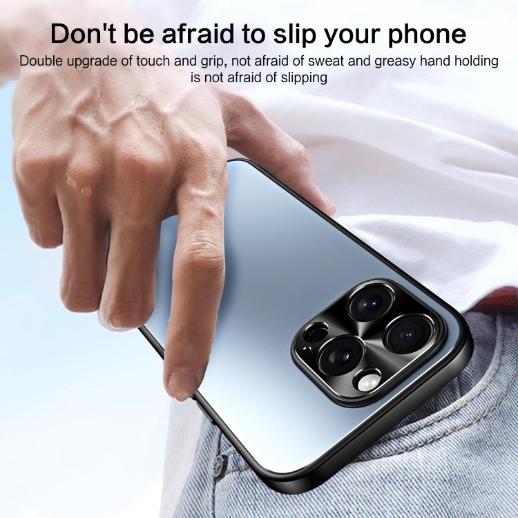 For iPhone 15 R-JUST RJ-61 Electroplating Frosted TPU + PC Phone Case(Grey) - iPhone 15 Cases by R-JUST | Online Shopping South Africa | PMC TechLife
