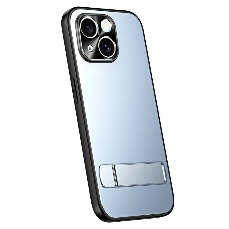 For iPhone 15 Plus R-JUST RJ-61 Electroplating Frosted TPU + PC Phone Case with Holder(Blue) - free shipping - PMC TechLife - Order now!