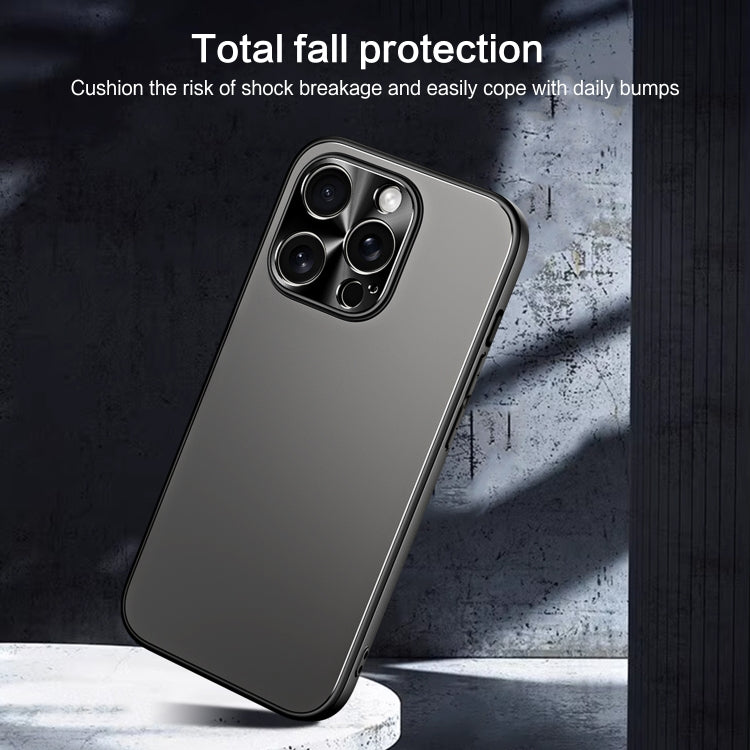For iPhone 14 Plus R-JUST RJ-61 Electroplating Frosted TPU + PC Phone Case with Holder(Grey) - iPhone 14 Plus Cases by R-JUST | Online Shopping South Africa | PMC Jewellery