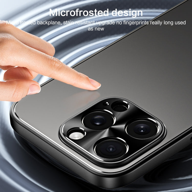 For iPhone 14 Pro R-JUST RJ-61 Electroplating Frosted TPU + PC Phone Case with Holder(Silver) - iPhone 14 Pro Cases by R-JUST | Online Shopping South Africa | PMC TechLife