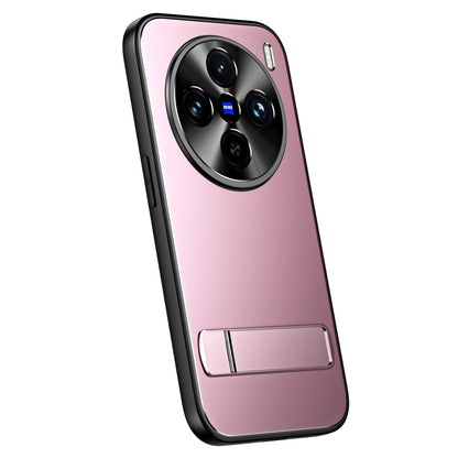 For vivo X100 / X100 Pro R-JUST RJ-61 Electroplating Frosted TPU + PC Phone Case with Holder(Pink) - X100 Cases by R-JUST | Online Shopping South Africa | PMC Jewellery