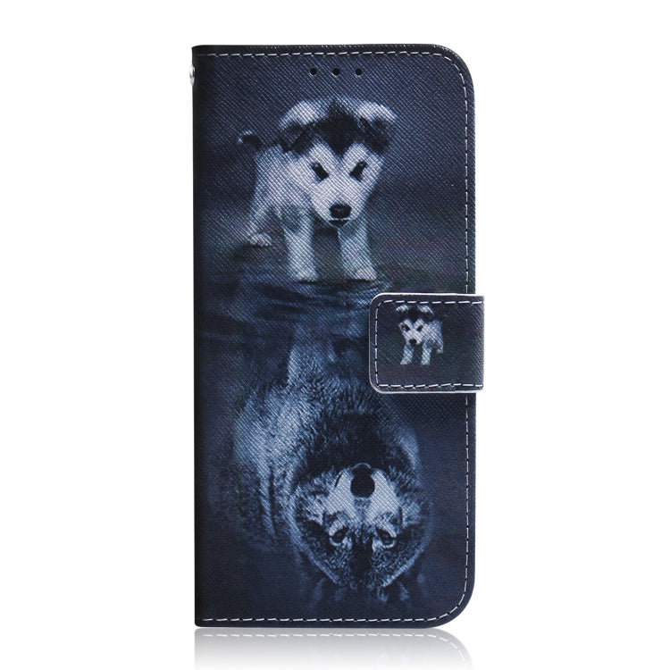 For Google Pixel 9 Coloured Drawing Flip Leather Phone Case(Wolf and Dog) - Google Cases by PMC Jewellery | Online Shopping South Africa | PMC Jewellery | Buy Now Pay Later Mobicred