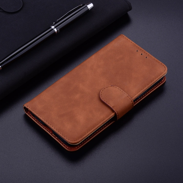 For Google Pixel 9 Skin Feel Pure Color Flip Leather Phone Case(Brown) - Google Cases by PMC TechLife | Online Shopping South Africa | PMC TechLife | Buy Now Pay Later Mobicred