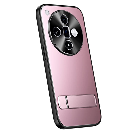 For OPPO Find X7 R-JUST RJ-61 Electroplating Frosted TPU + PC Phone Case with Holder(Pink) - Find X7 Cases by R-JUST | Online Shopping South Africa | PMC Jewellery