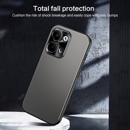 For OPPO Reno9 / Reno9 Pro R-JUST RJ-61 Electroplating Frosted TPU + PC Phone Case with Holder(Silver) - OPPO Cases by R-JUST | Online Shopping South Africa | PMC Jewellery