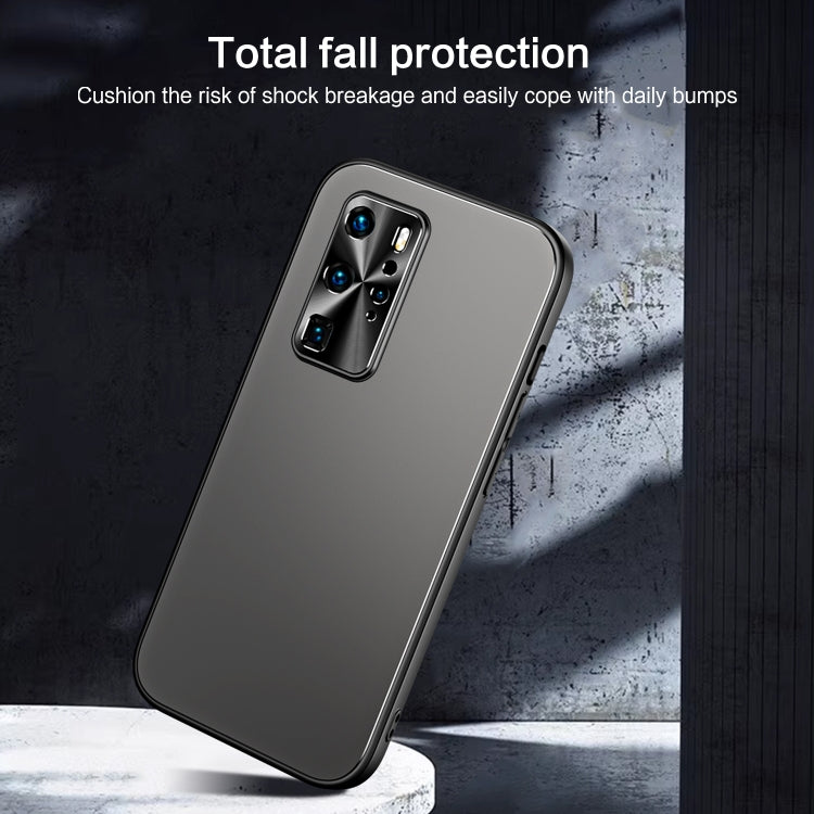For Huawei P40 R-JUST RJ-61 Electroplating Frosted TPU + PC Phone Case(Grey) - Huawei Cases by R-JUST | Online Shopping South Africa | PMC TechLife