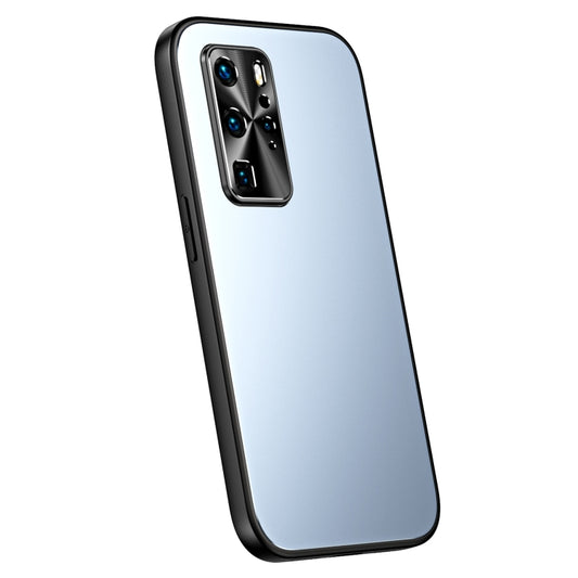 For Huawei P40 R-JUST RJ-61 Electroplating Frosted TPU + PC Phone Case(Blue) - Huawei Cases by R-JUST | Online Shopping South Africa | PMC Jewellery