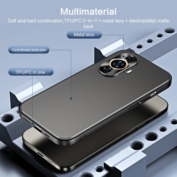 For Huawei nova 11 Pro R-JUST RJ-61 Electroplating Frosted TPU + PC Phone Case with Holder(Grey) - Huawei Cases by R-JUST | Online Shopping South Africa | PMC TechLife