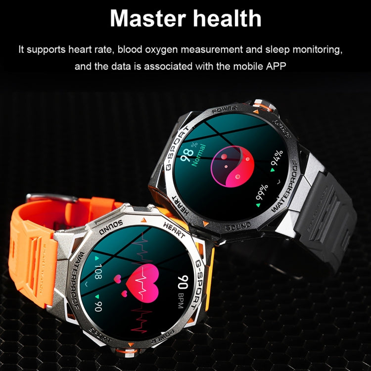 LEMFO K62 1.43 inch AMOLED Round Screen Smart Watch Supports Bluetooth Calls(Silver Orange) - Smart Watches by LEMFO | Online Shopping South Africa | PMC Jewellery | Buy Now Pay Later Mobicred