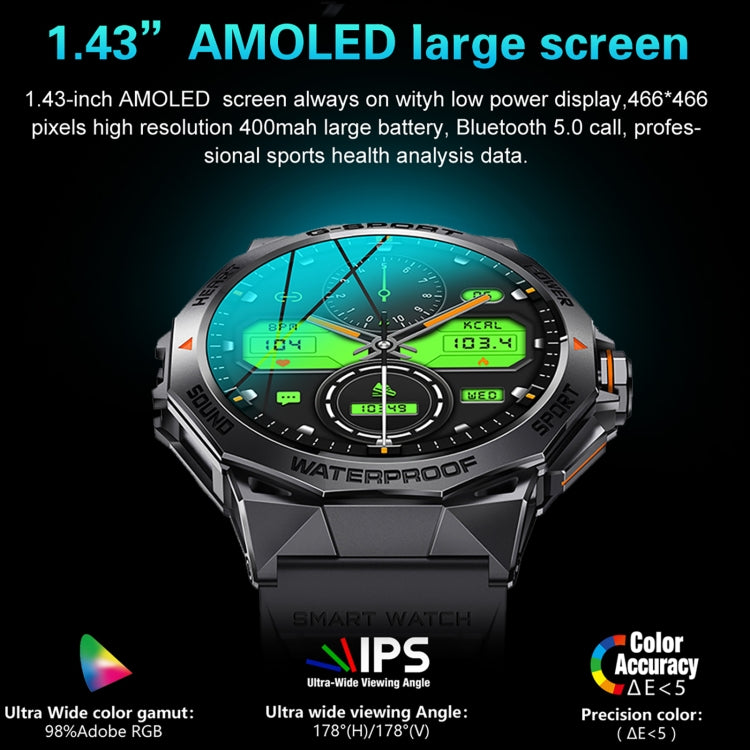 LEMFO K62 1.43 inch AMOLED Round Screen Smart Watch Supports Bluetooth Calls(Black) - Smart Watches by LEMFO | Online Shopping South Africa | PMC Jewellery