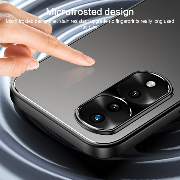 For Honor 70 R-JUST RJ-61 Electroplating Frosted TPU + PC Phone Case(Grey) - Honor Cases by R-JUST | Online Shopping South Africa | PMC TechLife | Buy Now Pay Later Mobicred