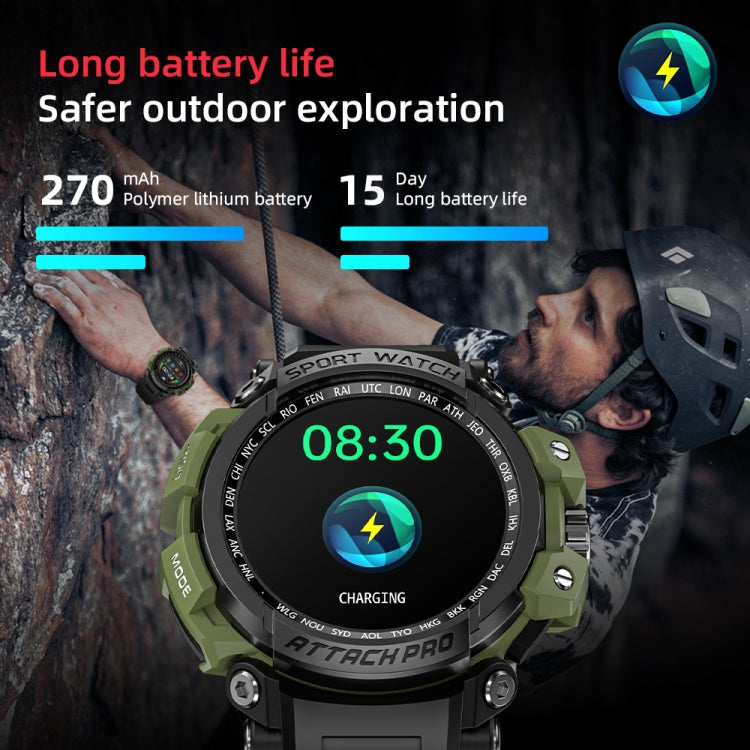 LOKMAT ATTACK Pro 1.32 inch BT5.1 Smart Sport Watch, Support Bluetooth Call / Sleep / Blood Oxygen / Heart Rate / Blood Pressure Health Monitor(Green) - Smart Watches by Lokmat | Online Shopping South Africa | PMC Jewellery