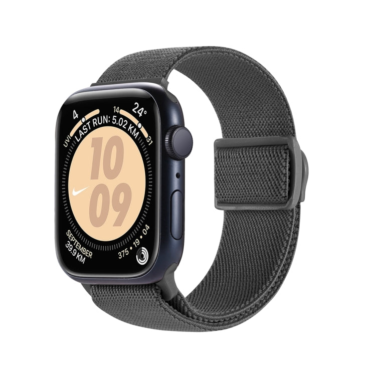 For Apple Watch Series 4 44mm Carbon Fiber Texture Snap Buckle Nylon Watch Band(Grey) - Watch Bands by PMC Jewellery | Online Shopping South Africa | PMC Jewellery