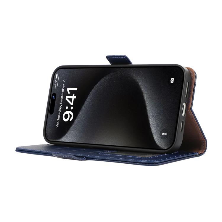 For iPhone 17 Pro ABEEL Side-Magnetic Litchi Pattern Leather RFID Phone Case(Blue) - free shipping - PMc TechLife - Order now!