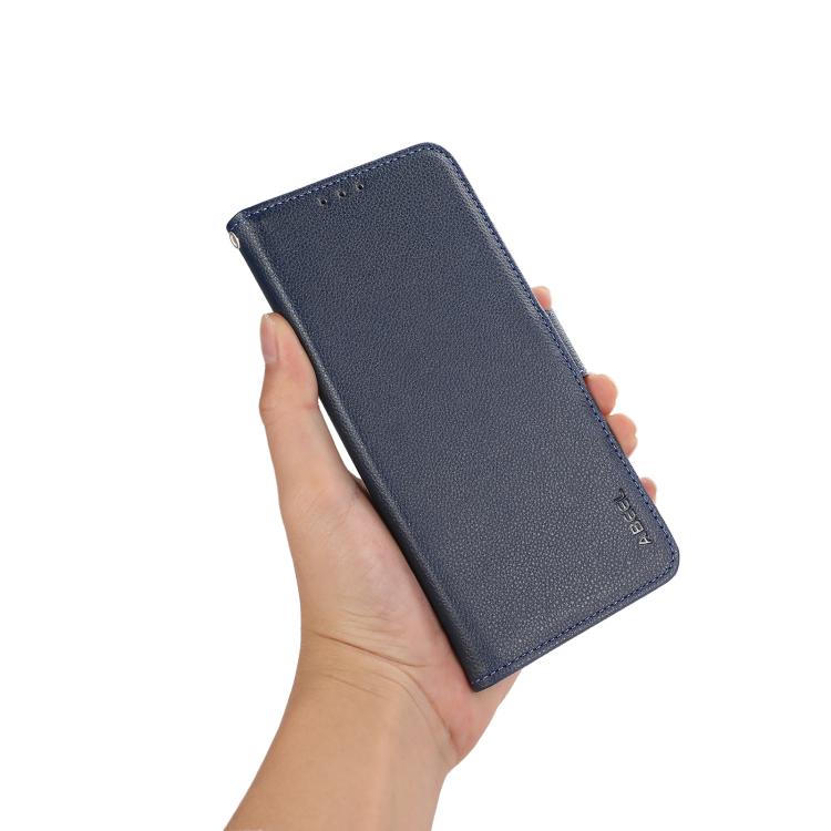 For iPhone 17 Pro ABEEL Side-Magnetic Litchi Pattern Leather RFID Phone Case(Blue) - free shipping - PMc TechLife - Order now!