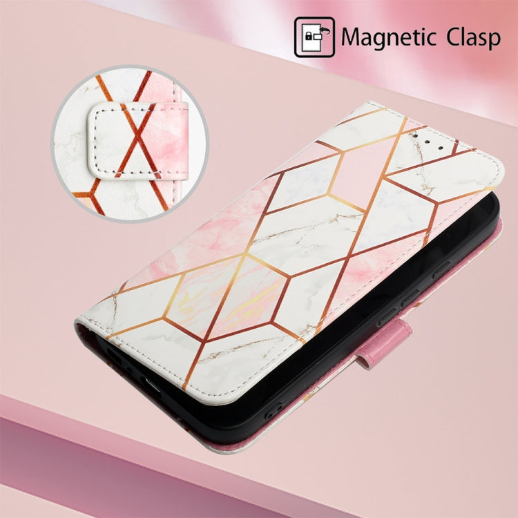 For Google Pixel 9 Pro PT003 Marble Pattern Flip Leather Phone Case(Pink White) - Google Cases by PMC TechLife | Online Shopping South Africa | PMC TechLife | Buy Now Pay Later Mobicred