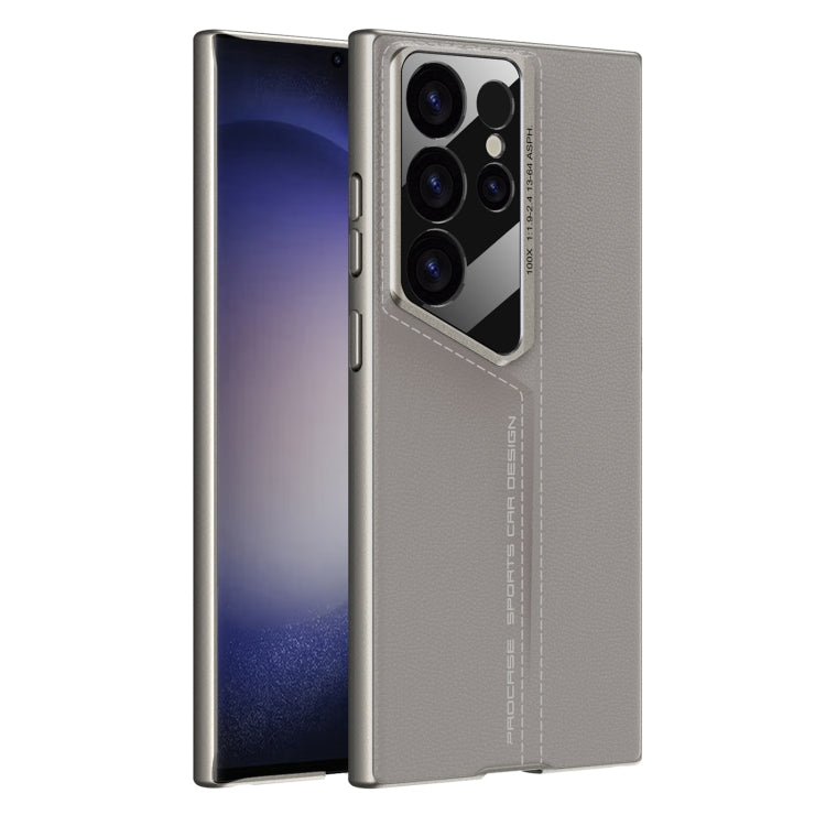 For Samsung Galaxy S24 Ultra 5G GKK Blade Ultra-thin Leather Full Coverage Phone Case(Grey) - free shipping - PMC Jewellery - Order now!
