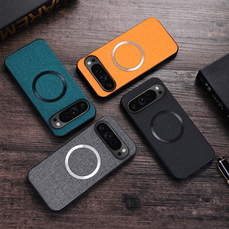 For Google Pixel 9 Pro CD Magnetic Ring Cloth Texture PU Phone Case(Purple) - Google Cases by PMC TechLife | Online Shopping South Africa | PMC TechLife | Buy Now Pay Later Mobicred