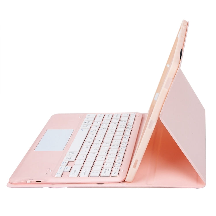 For Xiaomi Pad 6S Pro 12.4 Lambskin Texture Detachable Bluetooth Keyboard Leather Case with Touchpad(Pink) - Others Keyboard by PMC Jewellery | Online Shopping South Africa | PMC Jewellery