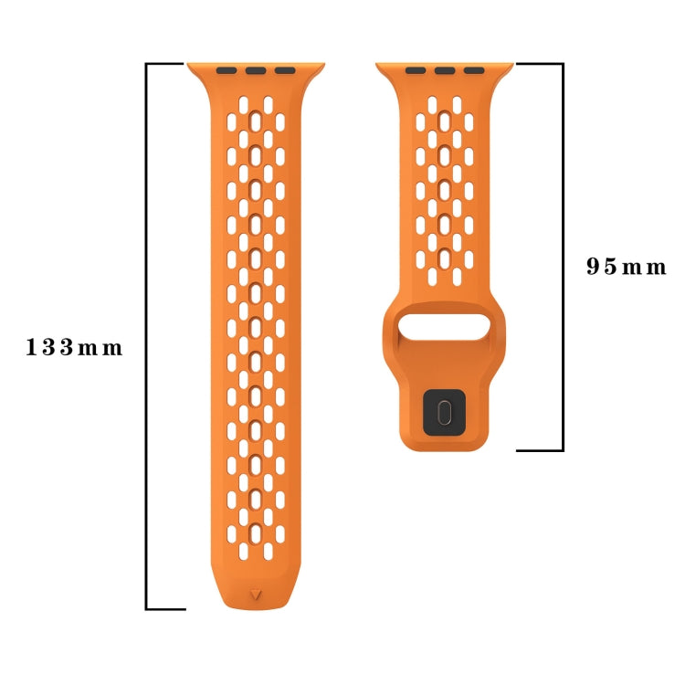 For Apple Watch 42mm Oval Holes Fluororubber Watch Band(Starlight) - Watch Bands by PMC TechLife | Online Shopping South Africa | PMC TechLife
