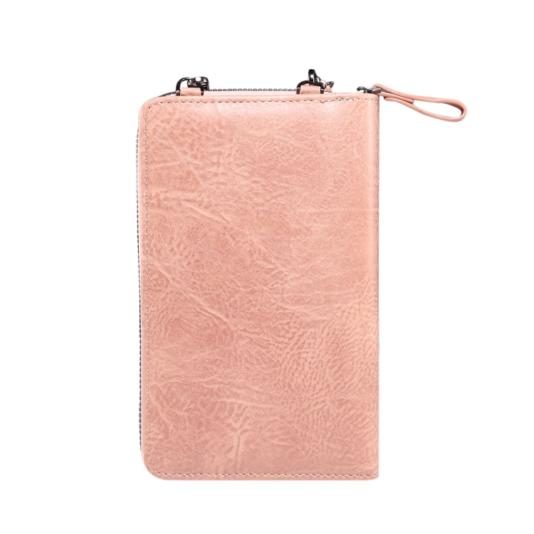 Elephant Pattern Multifunctional Cross Bag Phone Case(Light Pink) -  by PMC TechLife | Online Shopping South Africa | PMC TechLife